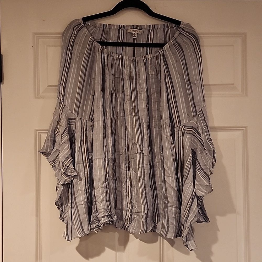Fever Blue and white striped Oversized blouse M